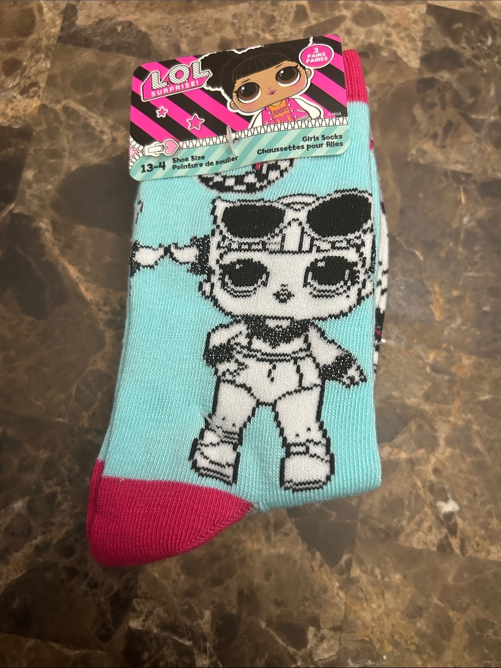 NWT 🆕 L.O.L. Surprise! Girls Character Socks, 3 pairs, size 13-4